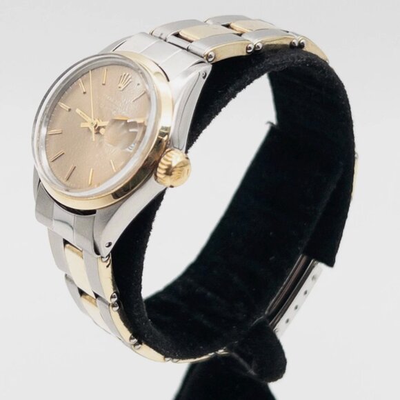 ROLEX DATEJUST CHOCOLATE DIAL 14k Yellow Gold SS Ladies Watch - Picture 2 of 5